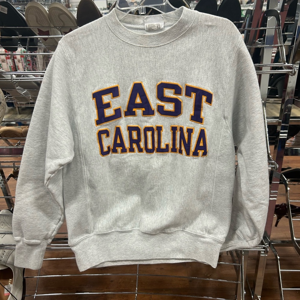 Champion Gray East Carolina Men's Crewneck Sweater